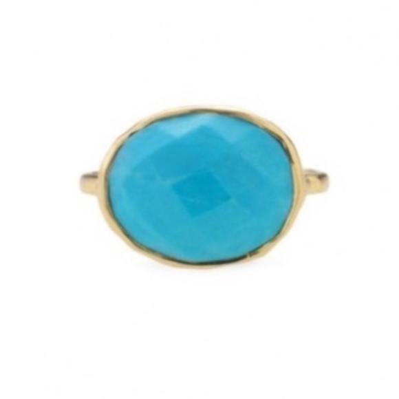 Stella & Dot Mary Margaret Turquoise Ring Size 6 - Picture 4 of 7